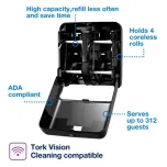 Tork OptiServe® 4-Roll Coreless Toilet Paper Dispenser