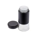 Saleiro Corpo De Vidro E Aço Pintado C/ Tampa Preto