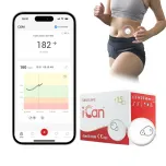 Sinocare iCan i3 Continuous Glucose Monitor 15 Days CGM Sensor Blood Sugar Monitoring Diabetes Management Smart Glucose Device Automatically Real-time 3 Minutes Readings Updates Tracking via App