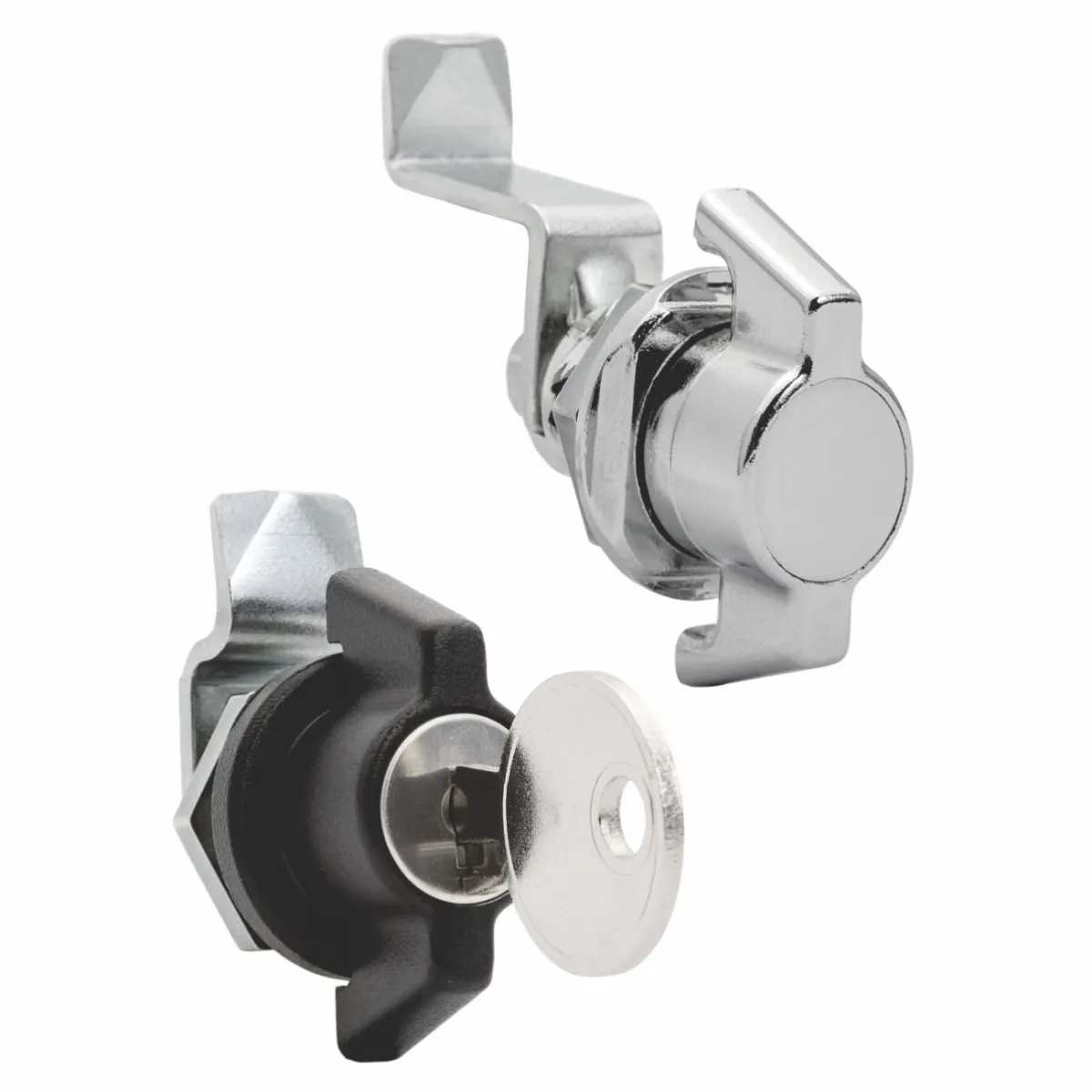 Fecho Lingueta Mini, Manopla com ou sem Trava P/Cadeado e Yale