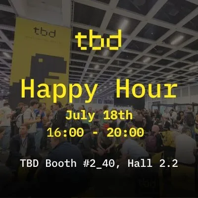 Free beer on tap! TBD Booth @ 16:00 🍻