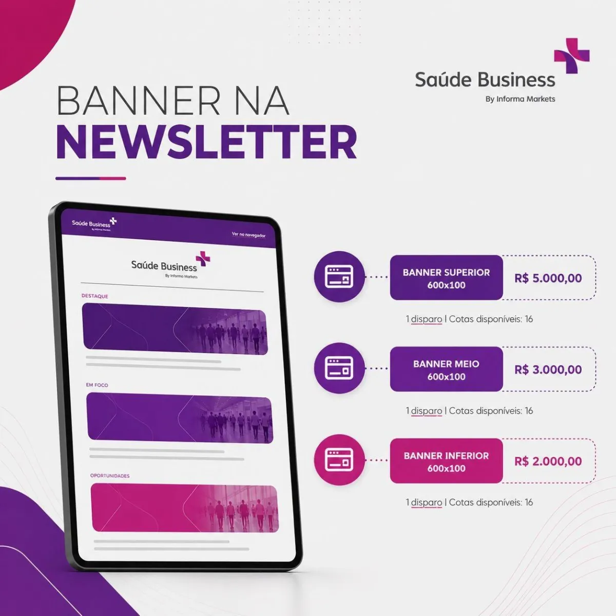 Banner na Newsletter | Saúde Business