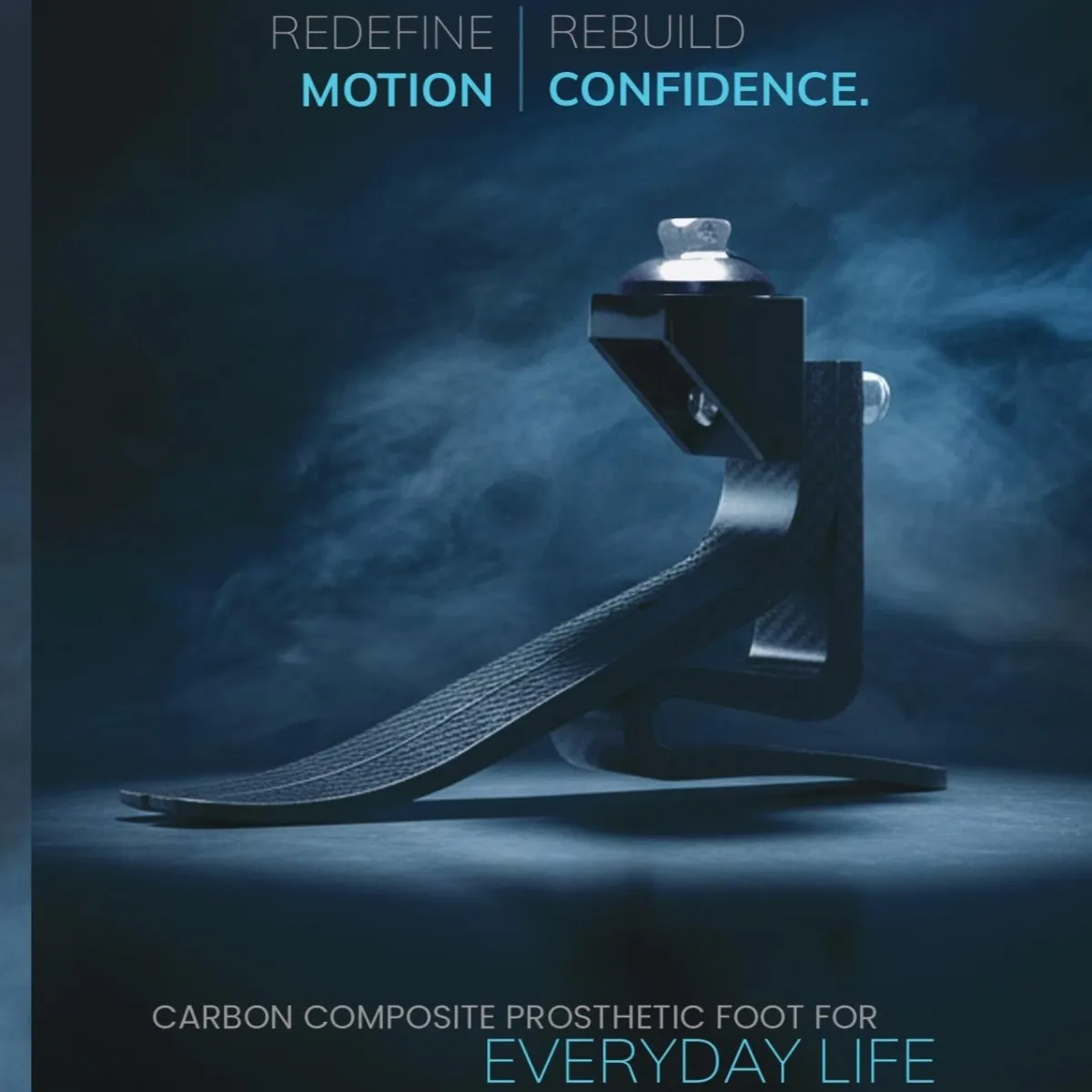 AERIX Carbon foot - engineered mobility solution designed to support stability, durability, and daily functional movement for lower-limb prosthetic users