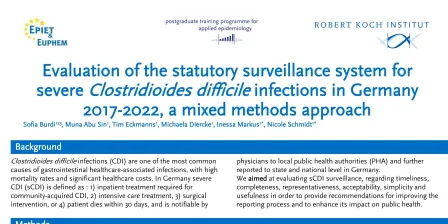 7f - Evaluation of the surveillance system for severe Clostridioides difficile infections in Germany 2017-2022, a mixed methods approach