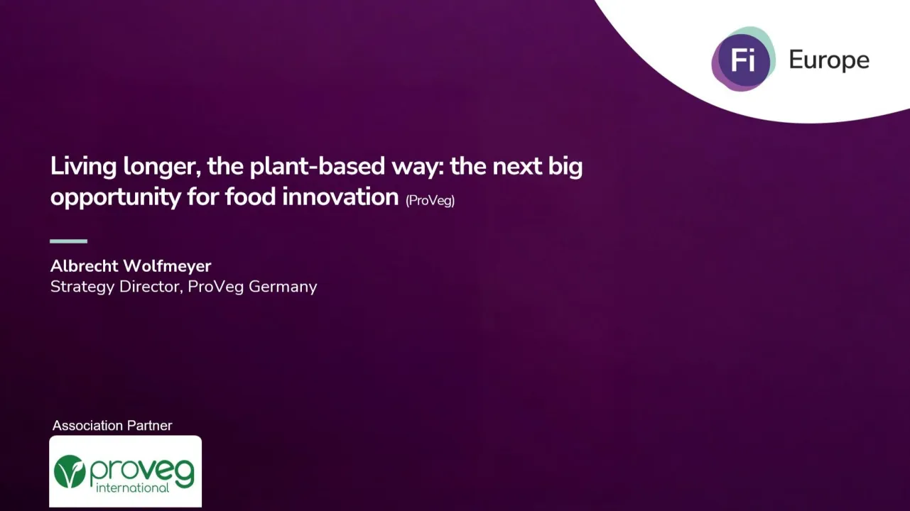 Living longer, the plant-based way: the next big opportunity for food innovation