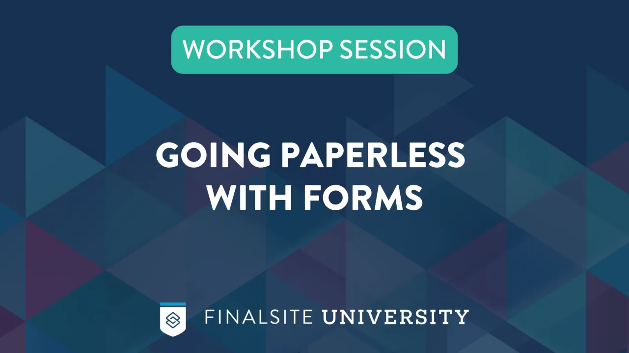 WORKSHOP | Going Paperless with Forms