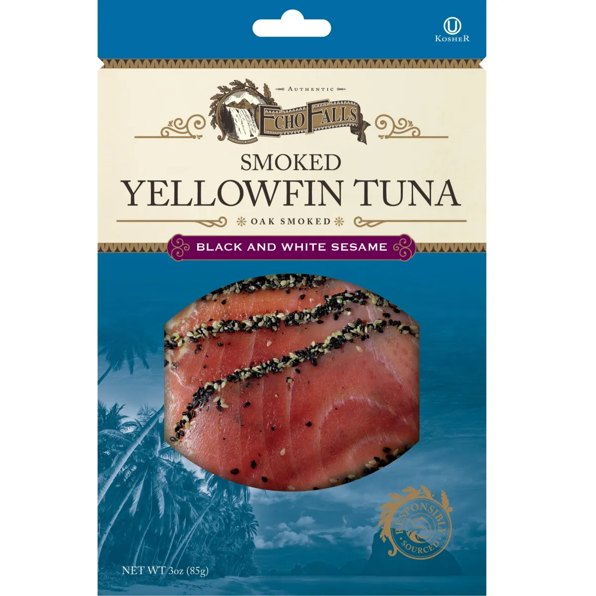 Oak Smoked Yellowfin Tuna - Black and White Sesame 3oz