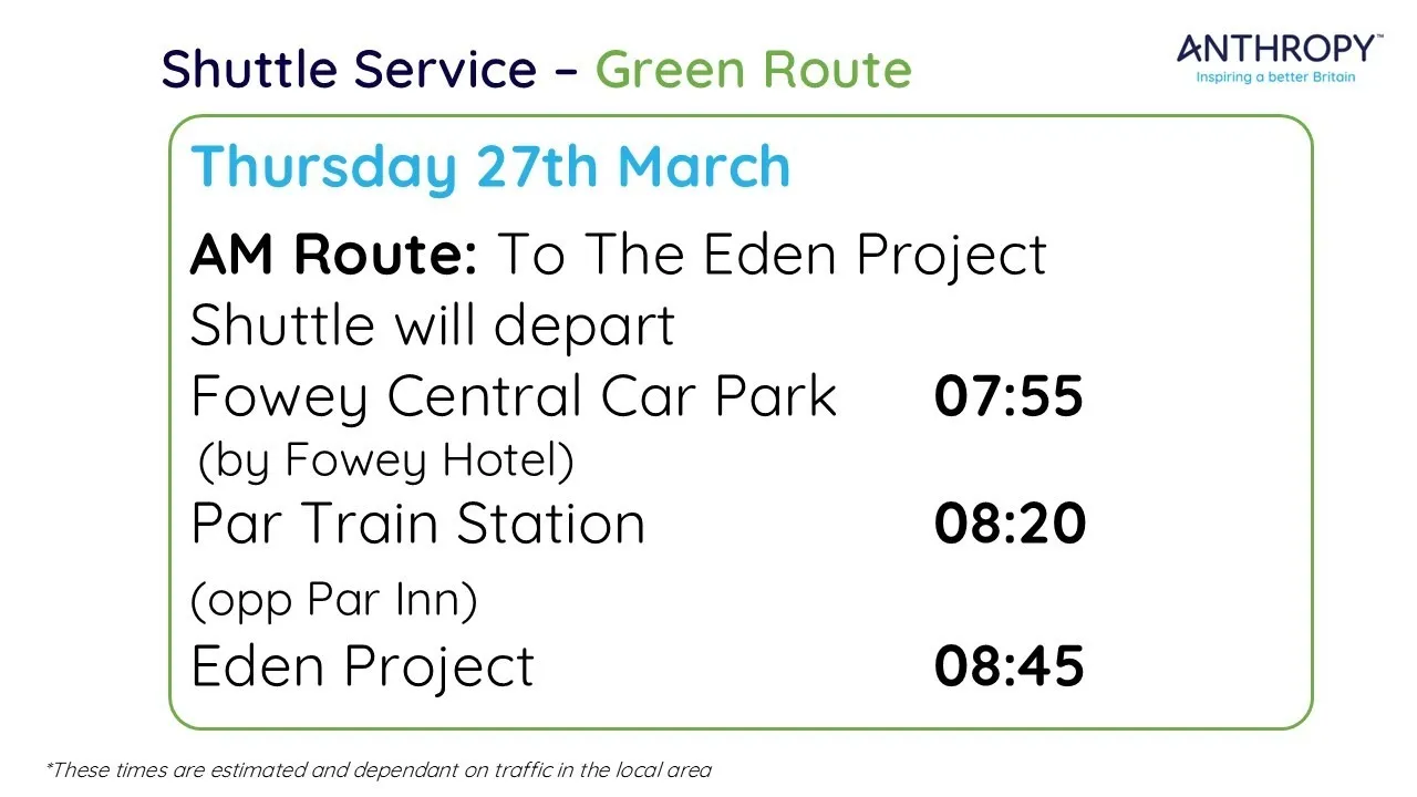 Green AM Thurs Bus 1- Bookmark to reserve your seat