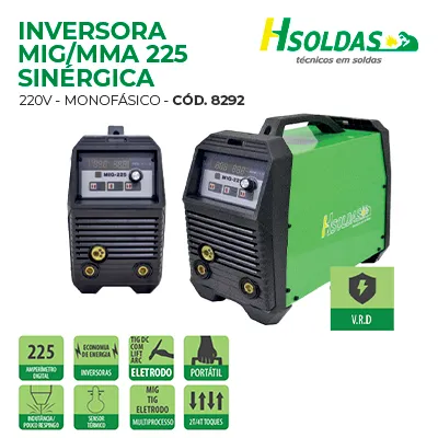 INVERSORA MIG/MMA 225 SINÉRGICA
