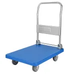Carrinho Plataforma Dobrável com Base Plástica Azul e Estrutura Metálica – Praticidade e Alta Resistência