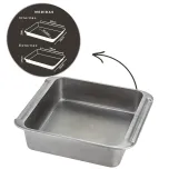 Assadeira e Travessa de Alumínio Natural 23x23 Prata