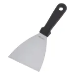 Espátula Raspadora 24 x 10cm Profissional em Aço Inox c/ Cabo em Polipropileno Preto Weck