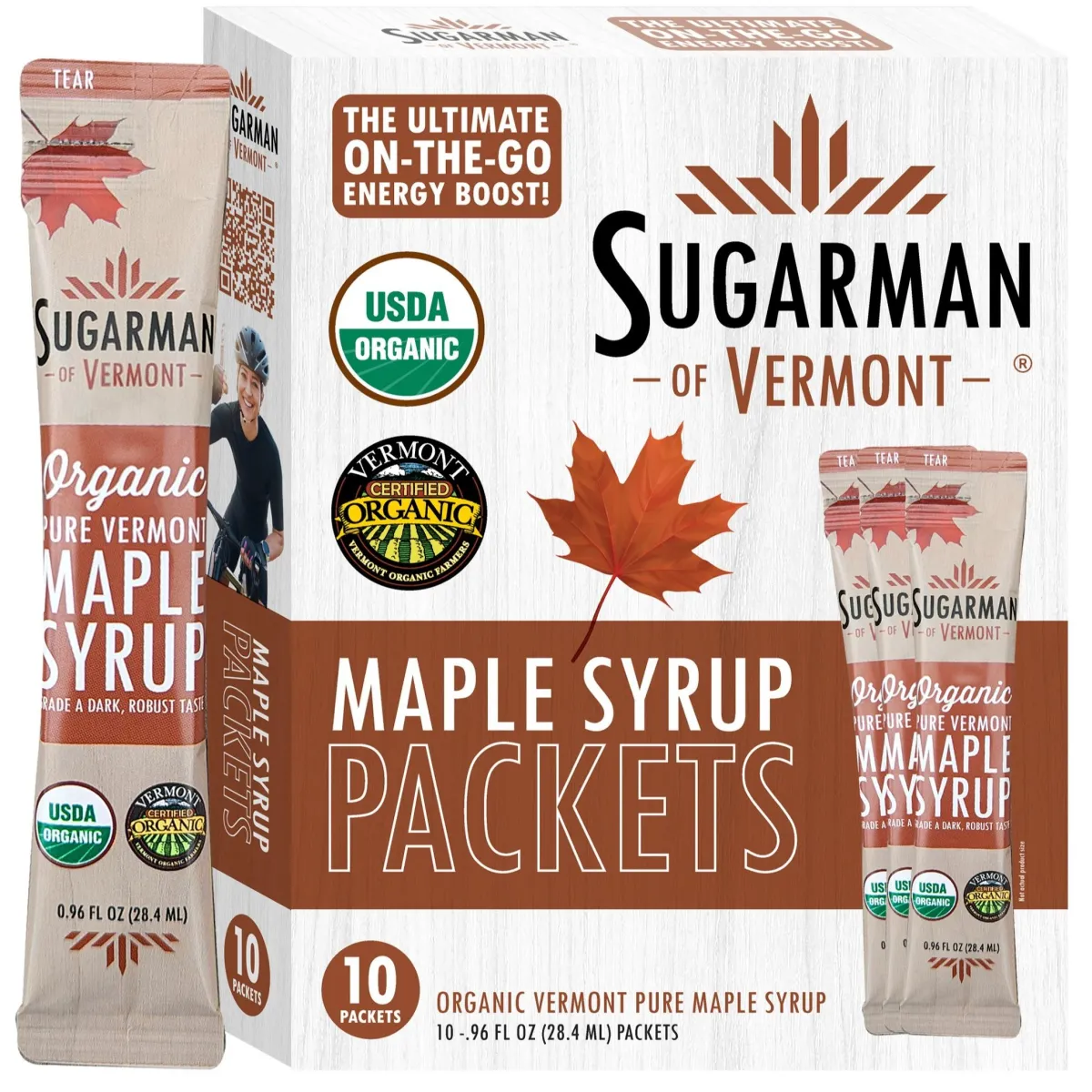 Organic Pure Maple Syrup Packets 10-Pack Box