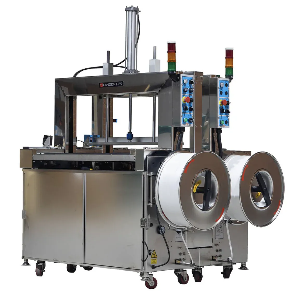 LP - 9XA(DH) / DUAL-HEADED FULLY AUTOMATIC STAINLESS STEEL STRAPPING MACHINE