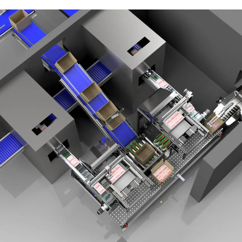 Linha para Encaixotar Hambúrgueres