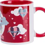 Canecas Para Sublimação de Cerâmica Branca Com Interior E Alça Vermelha 325ml