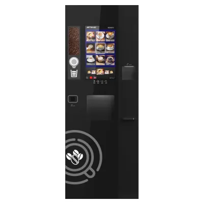 JL300 - Vending Freestand para 500 copos + café em grão + 6 Solúveis quente e gelado e tela touch de 21"
