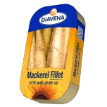 DIAVENA Mackerel fillets, and Mackerel cutlets, canned, 115g./160g./180g./425g.