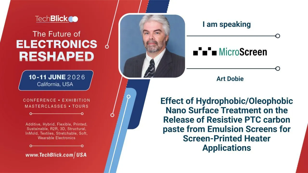 MicroScreen LLC - Effect of Hydrophobic/Oleophobic Nano Surface Treatment on the Release of Resistive PTC carbon paste from Emulsion Screens for Screen-Printed Heater Applications