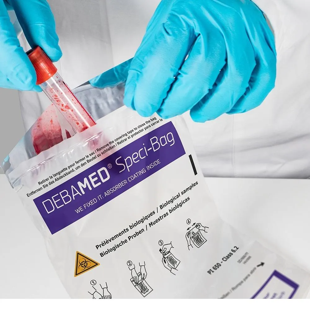 DEBAMED® Speci-Bag with Speci-Sorb. Optimised sample transportation process – with integrated absorbent liner technology