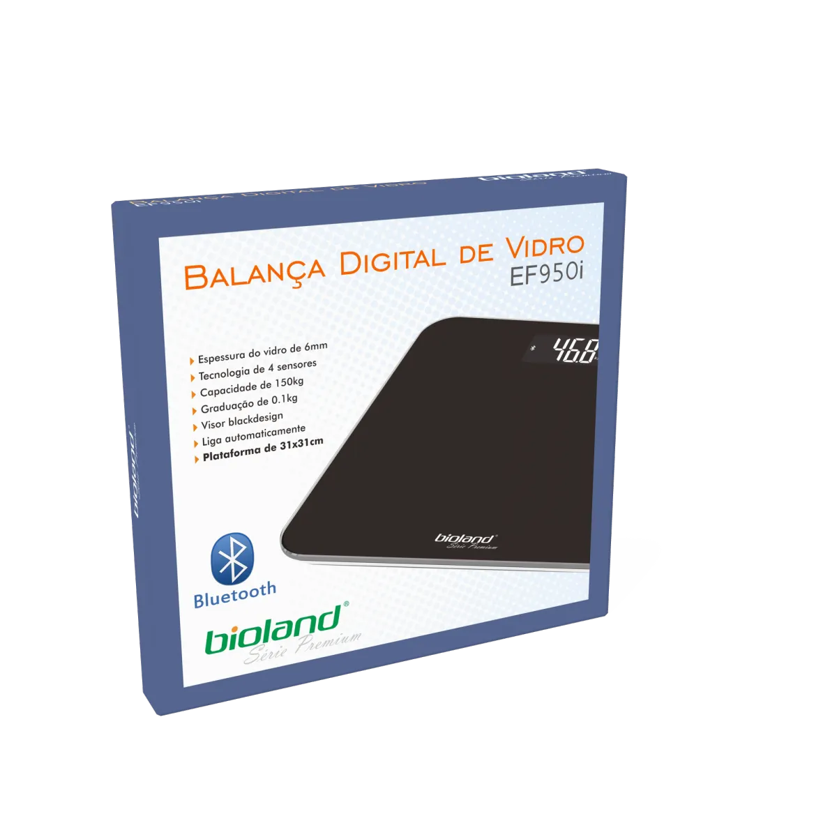 Balança Digital Bluetooth de Vidro Bioland – Modelo EF950i