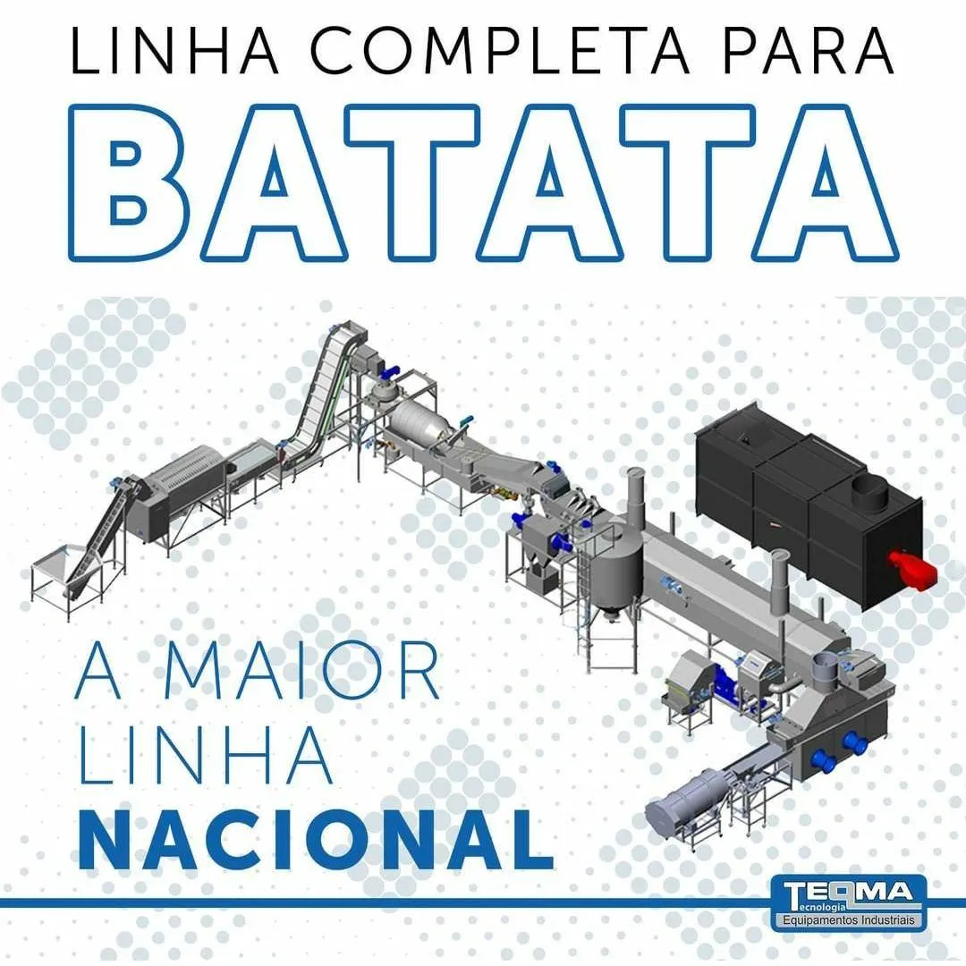LINHA CONTÍNUA PARA BATATAS CHIPS E PALHA