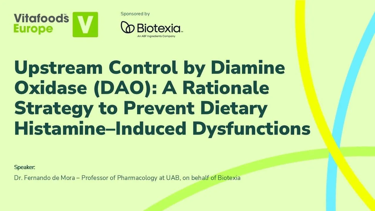 Upstream Control by Diamine Oxidase (DAO): A Rationale Strategy to Prevent Dietary Histamine–Induced Dysfunctions