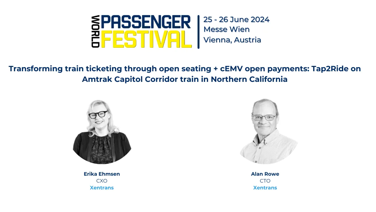 Transforming train ticketing through open seating + cEMV open payments: Tap2Ride on Amtrak Capitol Corridor train in Northern California