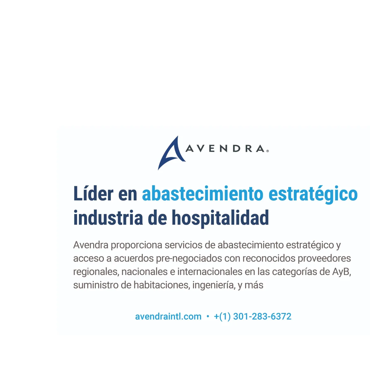 Líder en servicios de abastecimiento estratégico en la industria de hospitalidad