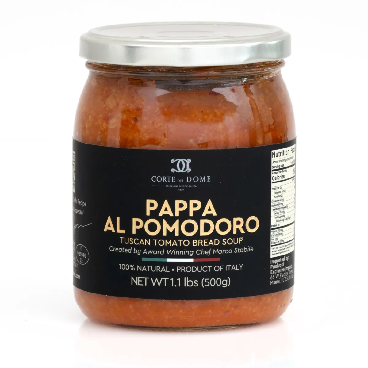 Corte del Dome - "Pappa al Pomodoro" Tomato Bread Soup in glass jar of 1.1 lb
