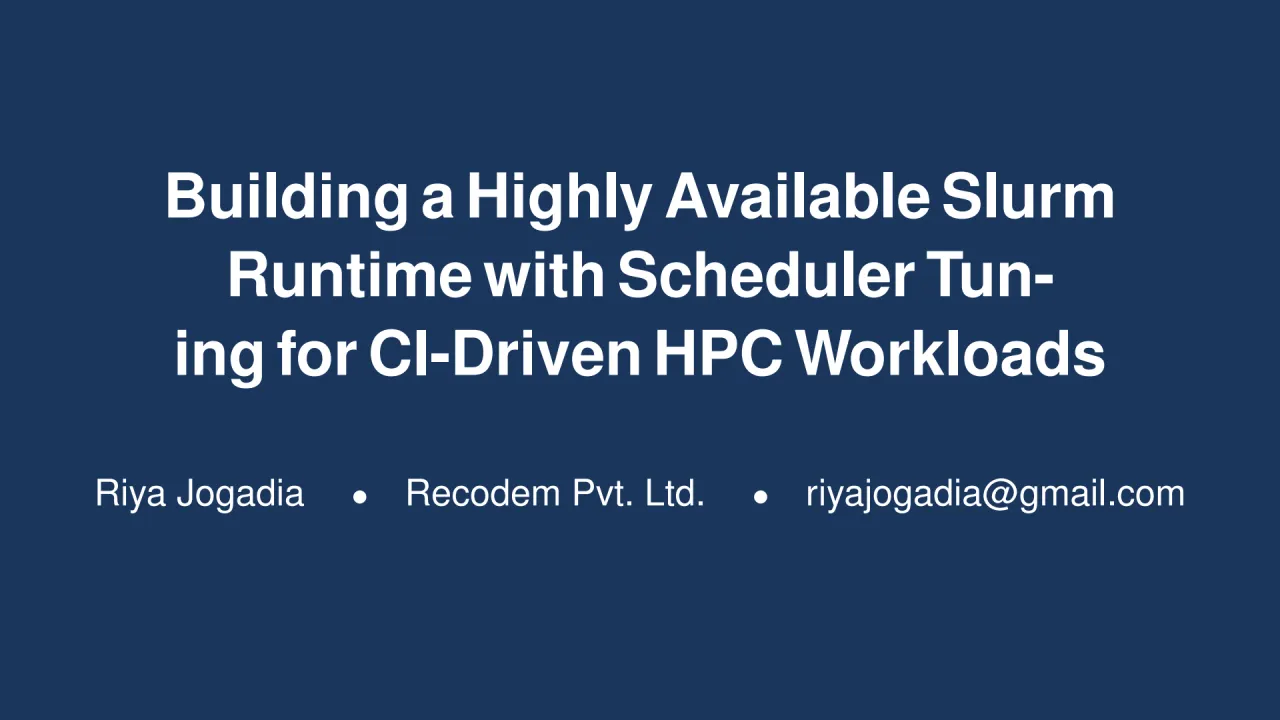 Building a Highly Available Slurm Runtime with Scheduler Tuning for CI-Driven HPC Workloads