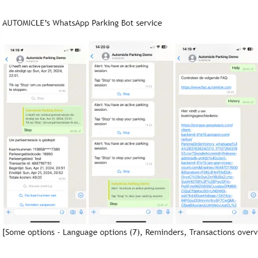 WhatsApp Parking solution