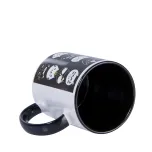 Canecas de Cerâmica Branca Com Interior E Alça E Preta Para Sublimação 325ml