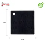 Descanso de Panela Quadrado de Silicone Preto - 17 x 17cm - WECK