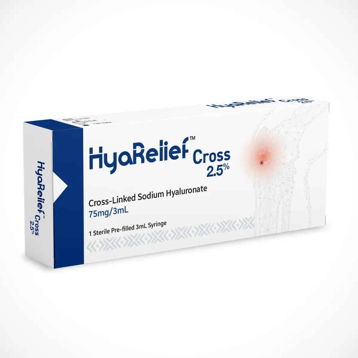 Hyarelief™ Cross 2.5% 75 mg 3 ml Intra-articular Gel Implant