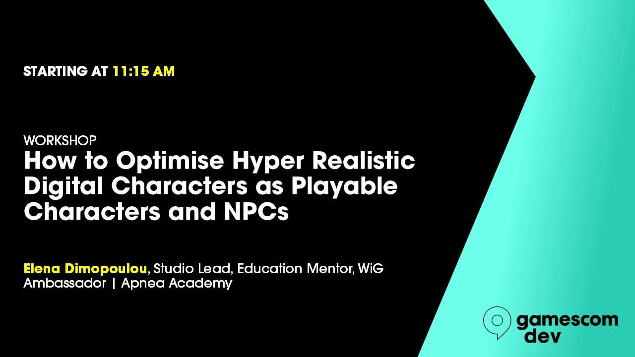 How to Optimise Hyper Realistic Digital Characters as Playable Characters and NPCs