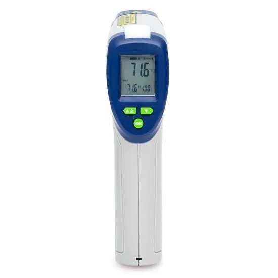 Traceable Infrared Thermometer with Adjustable Emissivity and Alarm, 12:1