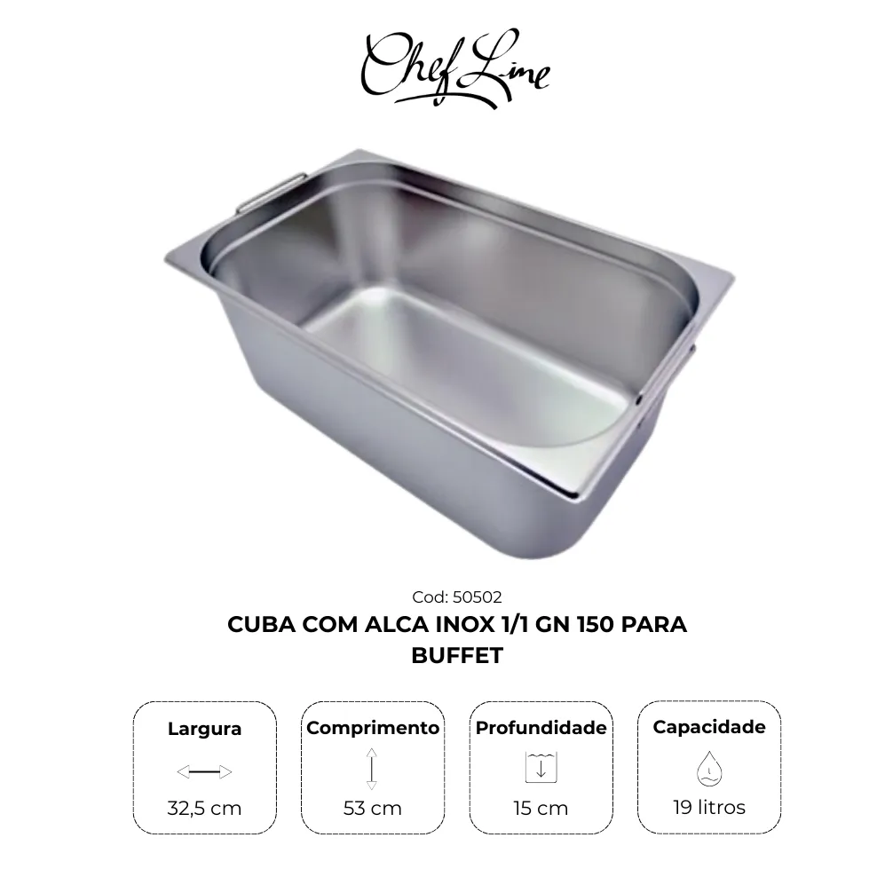 Cuba com alça 1/2 GN 65