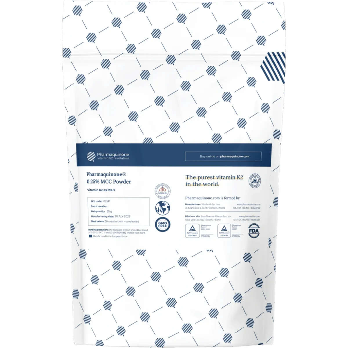 Pharmaquinone® 0.25% MCC Powder Vitamin K2 as MK-7