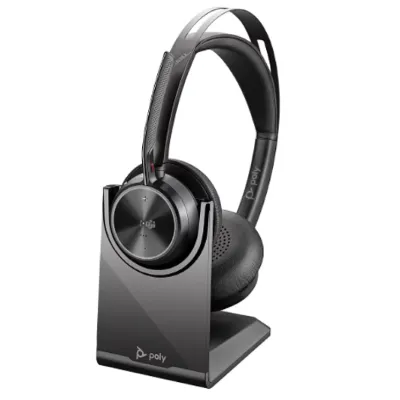 HP Poly Headphones - Voyager Focus 2 with charging stand