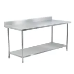 Mesa em Aço Inox com Rodapé para Cozinha Industrial – 1500 × 700 × 850 mm