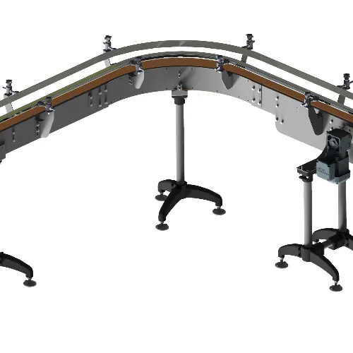 90° curved slat band chain conveyor