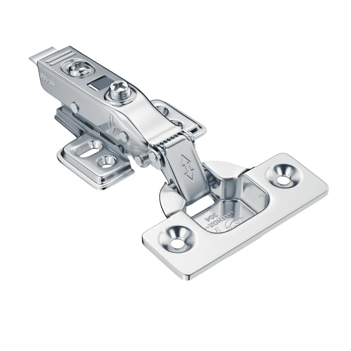 Dobradiça 35mm Pistão Clip-On Inox 304