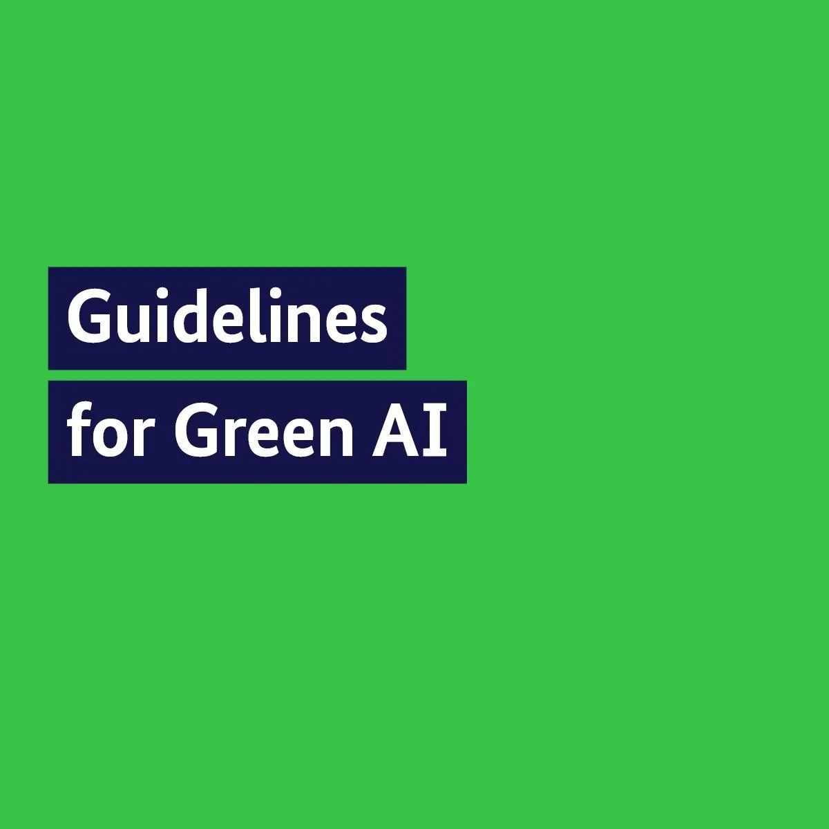 Guidelines for Green AI