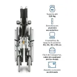 Cadeira de Rodas com Elevação de Pernas e Apoio de Cabeça D600 T44