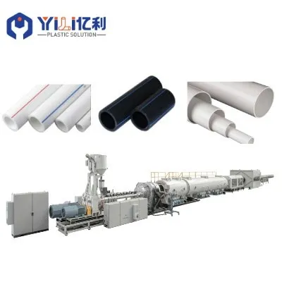 Plastic pipe extrusion line