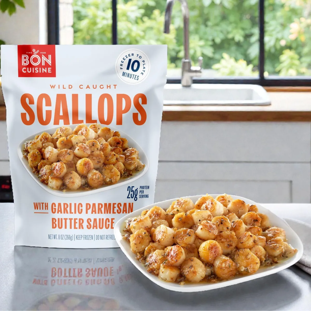 Bon Cuisine Wild Caught Scallops with Garlic Parmesan Butter