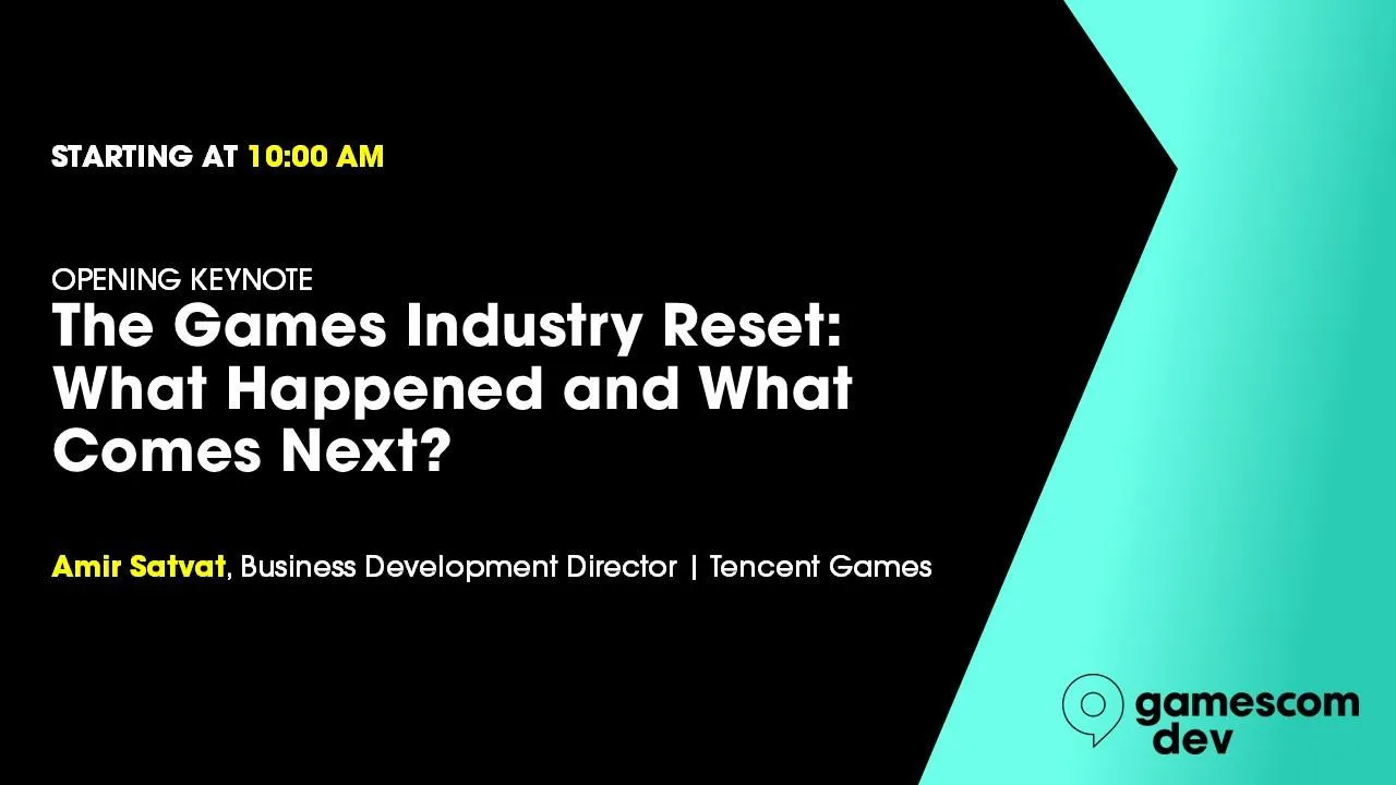 OPENING KEYNOTE: The Games Industry Reset: What Happened and What Comes Next?