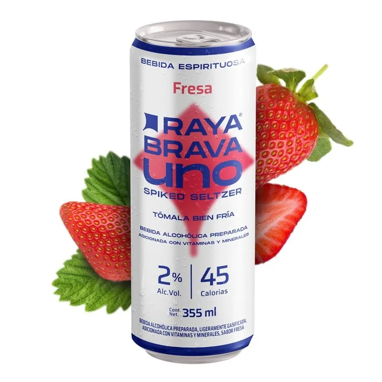 Raya Brava UNO sabor Fresa con 2% Alc + Vitaminas + Minerales