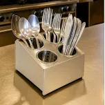Porta Talheres em Aço Inox com 4 Compartimentos – Organização e Higiene no Serviço